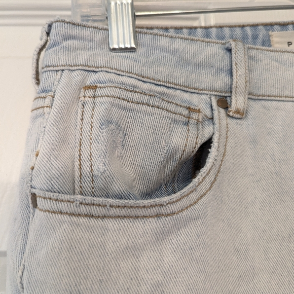 Pacsun Mom Jeans Light Wash Raw Hem Denim High Rise straight sz 28 grunge boho - Picture 6 of 12